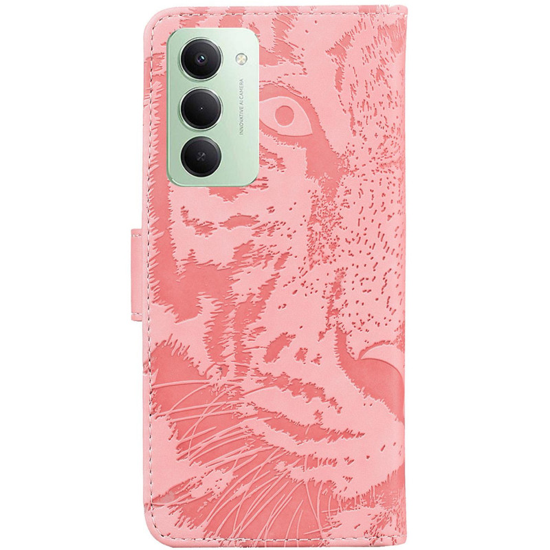 Фото Шкіряний чохол-книжка Tiger на Xiaomi Redmi 15 (EU) (Pink) на vchehle.ua