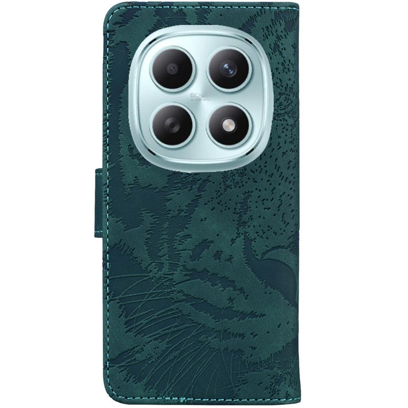 Фото Шкіряний чохол-книжка Tiger на Xiaomi Redmi Note 15 4G/5G (EU) / Poco M8 (Green) на vchehle.ua