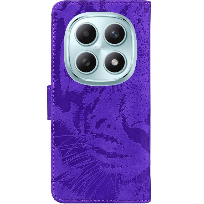 Фото Шкіряний чохол-книжка Tiger на Xiaomi Redmi Note 15 4G/5G (EU) / Poco M8 (Purple) на vchehle.ua