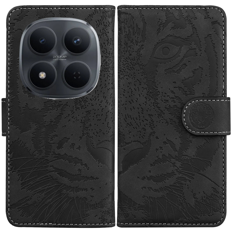Купити Шкіряний чохол-книжка Tiger на Xiaomi Redmi Note 15 Pro+ 5G / Poco M8 Pro (Black) на vchehle.ua