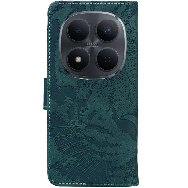 Фото Шкіряний чохол-книжка Tiger на Xiaomi Redmi Note 15 Pro+ 5G / Poco M8 Pro (Green) на vchehle.ua