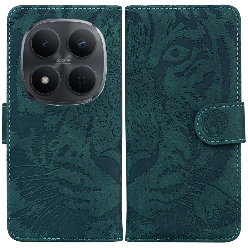 Купити Шкіряний чохол-книжка Tiger на Xiaomi Redmi Note 15 Pro+ 5G / Poco M8 Pro (Green) на vchehle.ua
