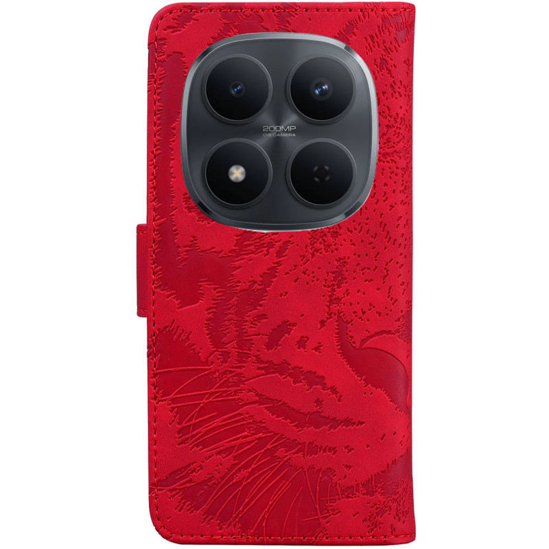 Фото Шкіряний чохол-книжка Tiger на Xiaomi Redmi Note 15 Pro 5G (Red) на vchehle.ua