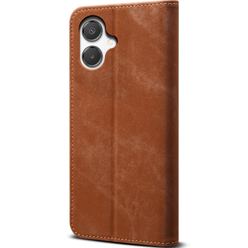 Фото Шкіряний чохол-книжка Urban Denim series на Samsung Galaxy A07 (Brown) на vchehle.ua