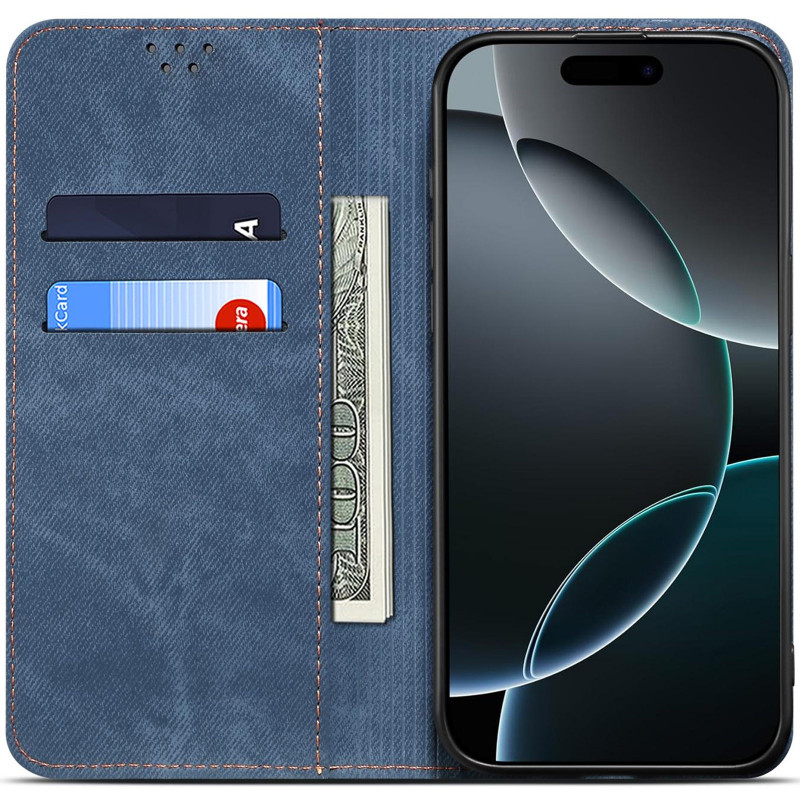 Фото Шкіряний чохол-книжка Urban Denim series на Samsung Galaxy A17 4G/5G (Blue) на vchehle.ua