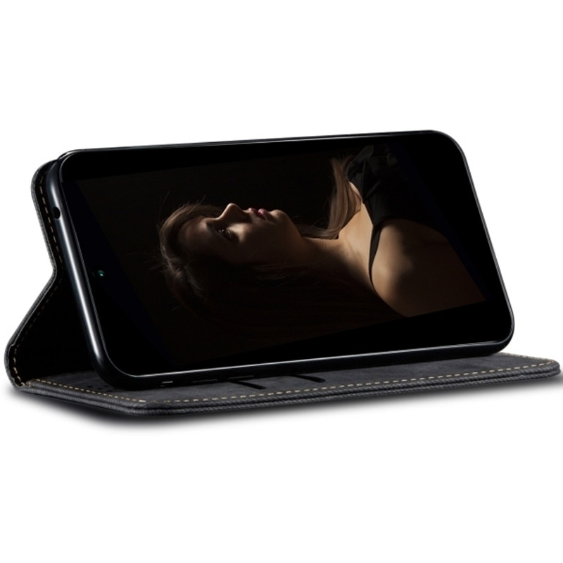 Фото Кожаный чехол-книжка Urban Leather series для Motorola Edge 50 Fusion (Black) на vchehle.ua
