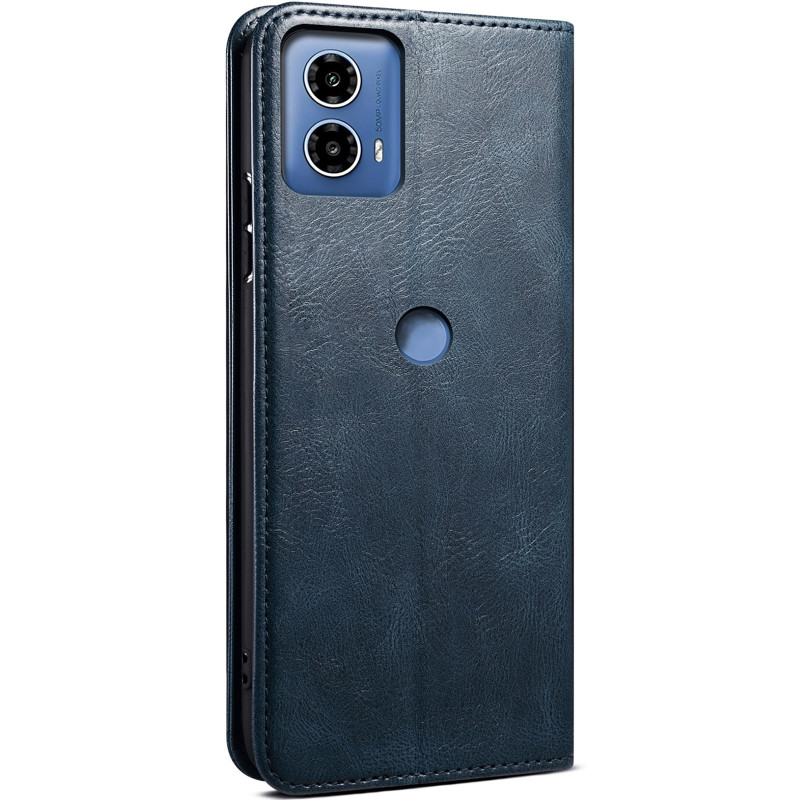 Фото Кожаный чехол-книжка Urban Leather series для Motorola Edge 50 Fusion (Blue) на vchehle.ua