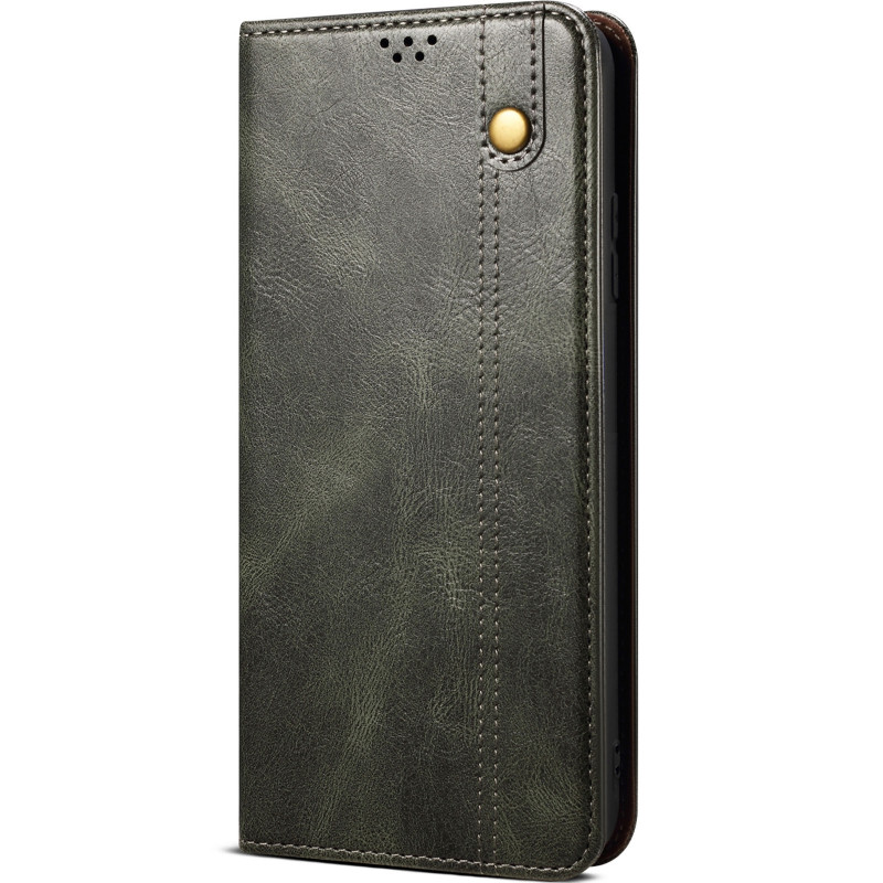 Кожаный чехол-книжка Urban Leather series для Motorola Edge 50 Fusion (Green)
