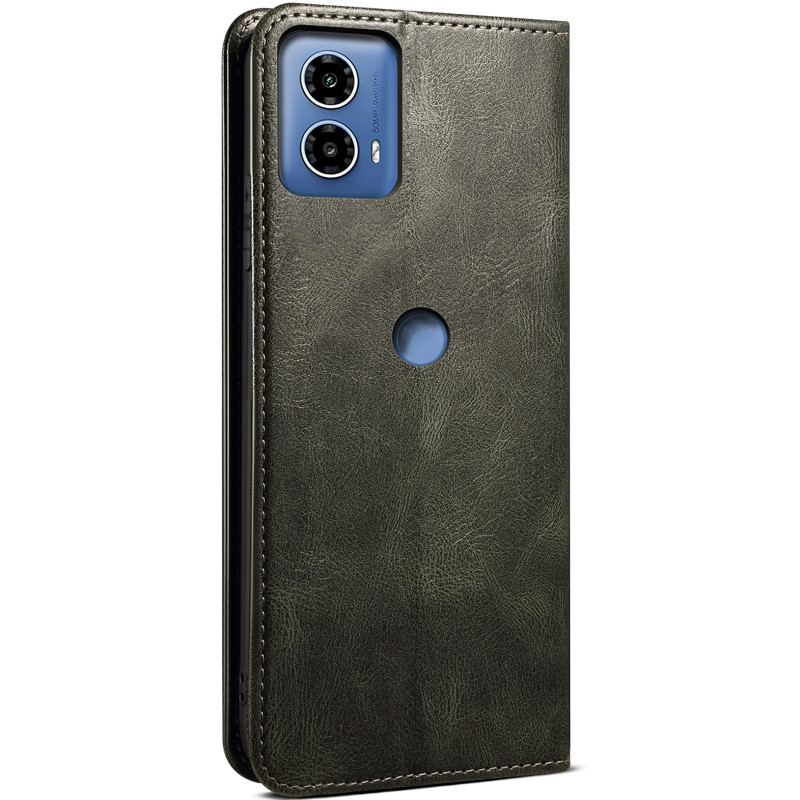 Фото Кожаный чехол-книжка Urban Leather series для Motorola Edge 50 Fusion (Green) на vchehle.ua