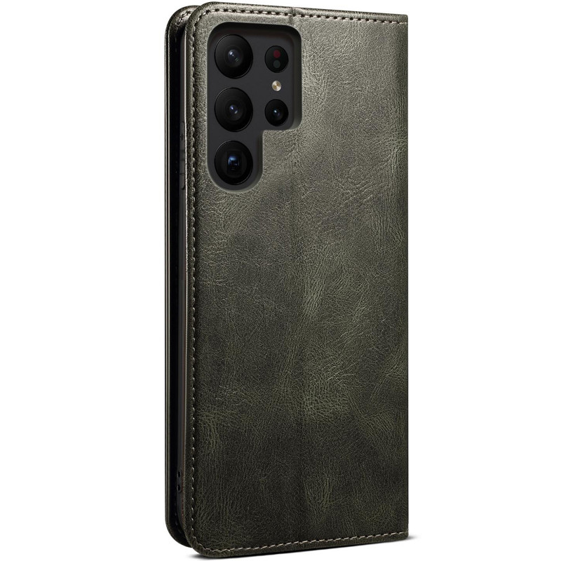 Фото Шкіряний чохол-книжка Urban Leather series на Samsung Galaxy S26 Ultra (Green) на vchehle.ua