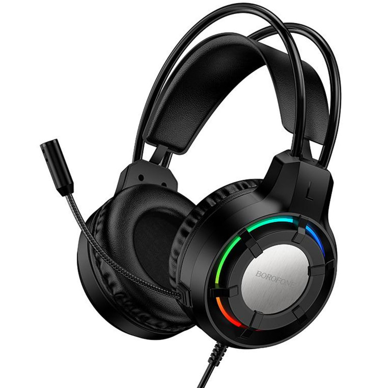 Фото Накладные наушники Borofone BO112 Wave (3.5mm+USB/2m) (Black) на vchehle.ua