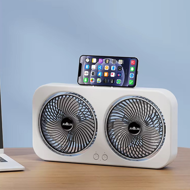 Фото Настольный вентилятор F105 Dual-Fan Design 1800mAh (Black) на vchehle.ua