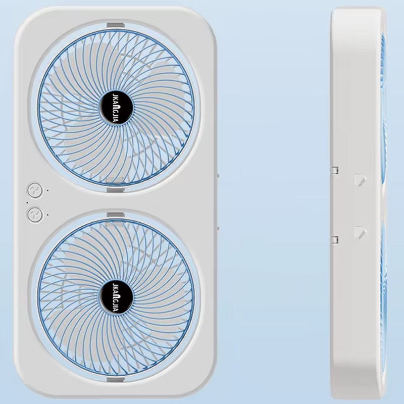 Фото Настольный вентилятор F105 Dual-Fan Design 1800mAh (Blue) на vchehle.ua