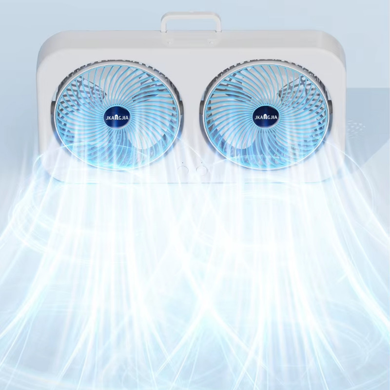 Фото Настольный вентилятор F105 Dual-Fan Design 1800mAh (Blue) в магазине vchehle.ua