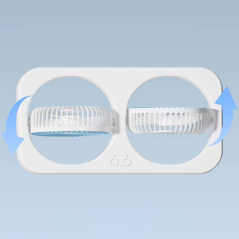 Настольный вентилятор F105 Dual-Fan Design 1800mAh (Blue) в магазине vchehle.ua