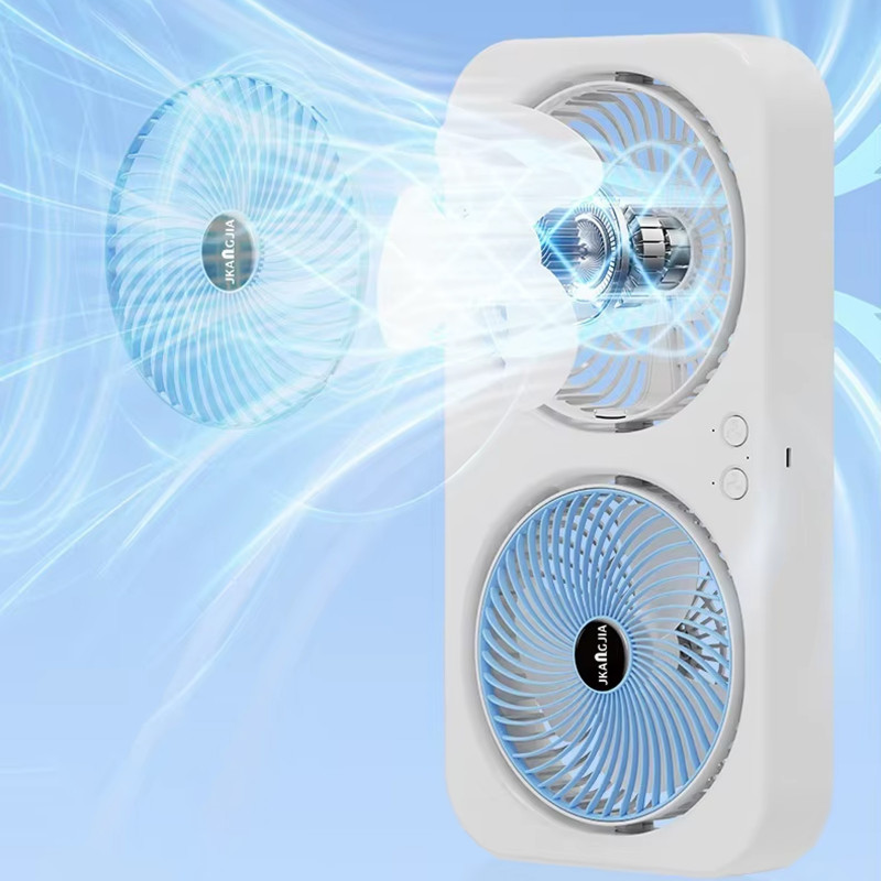Заказать Настольный вентилятор F105 Dual-Fan Design 1800mAh (Blue) на vchehle.ua