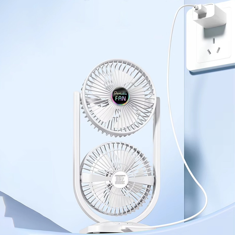 Фото Настільний вентилятор S30 Dual-Fan 3000mAh (White) в маназині vchehle.ua