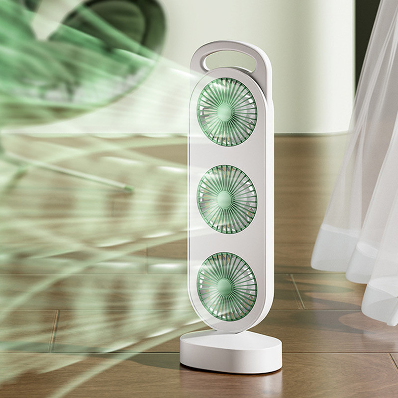 Фото Настольный вентилятор Three Head Fan 1200 mAh (Green) в магазине vchehle.ua