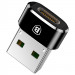 Фото Перехідник Baseus USB Male To Type-C Female Adapter Converter 3A (CAAOTG-01) (Чорний) на vchehle.ua