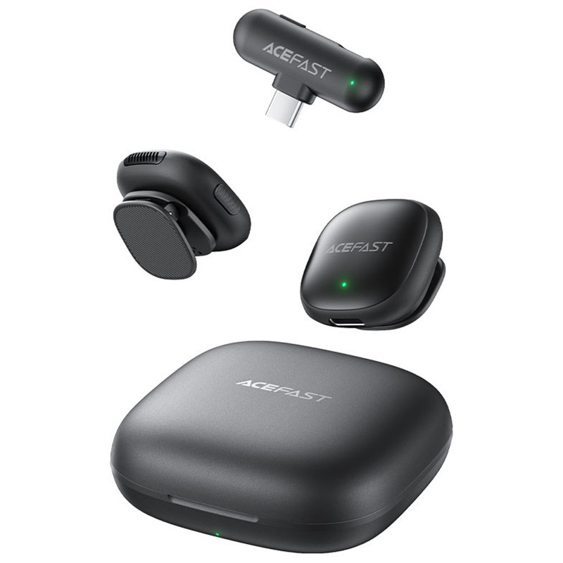 Петличный беспроводной микрофон Acefast R1 Type-C (Black) в магазине vchehle.ua