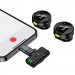 Фото Петличный беспроводной микрофон Hoco L22 Bright 2in1 (Lightning/Type-C) (Black) в магазине vchehle.ua