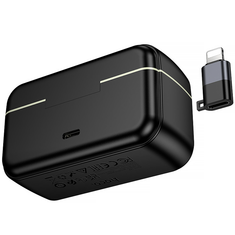 Купить Петличный беспроводной микрофон Hoco L22 Bright 2in1 (Lightning/Type-C) (Black) на vchehle.ua