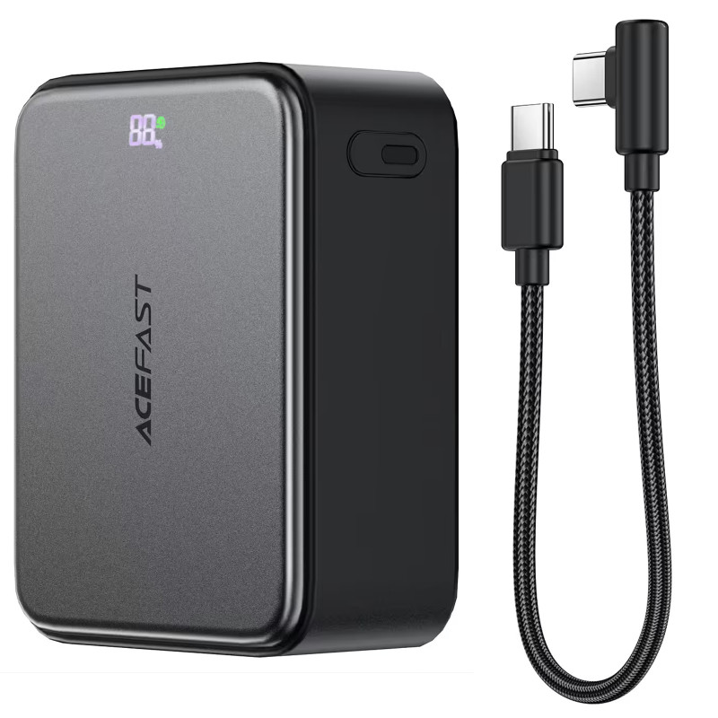 Портативное ЗУ Power Bank Acefast M28 22.5W with cable 10000 mAh (Black) в магазине vchehle.ua