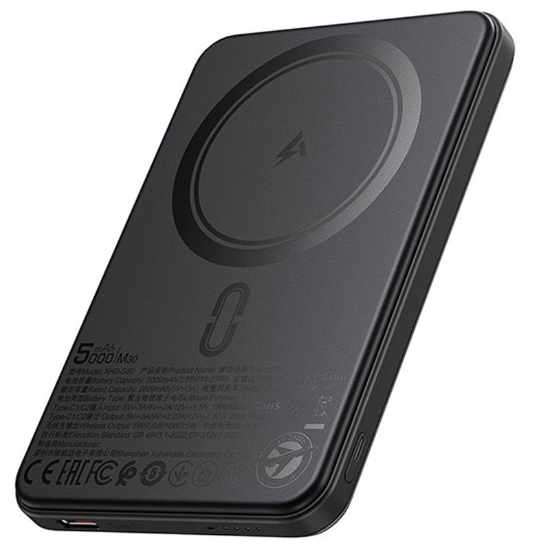 Power Bank Acefast 5000 mAh M30 PD20W с БЗУ with cable (Black) в магазине vchehle.ua