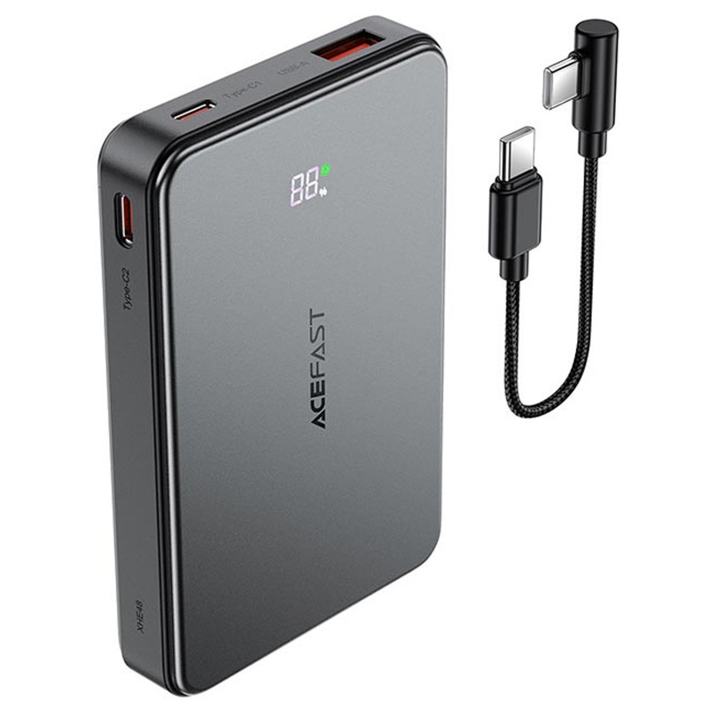 Купить Power Bank Acefast 10000 mAh M31 PD22.5W с БЗУ with cable (Black) на vchehle.ua