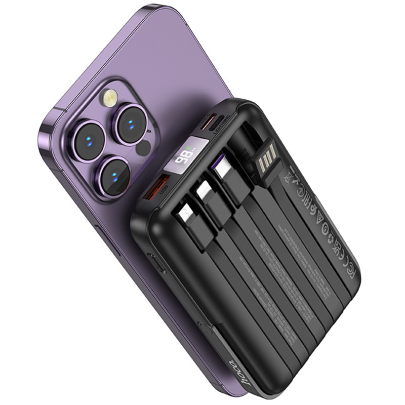 Power Bank Hoco 10000 mAh J135 Rico 22.5W+PD20W с БЗУ (Black) в магазине vchehle.ua