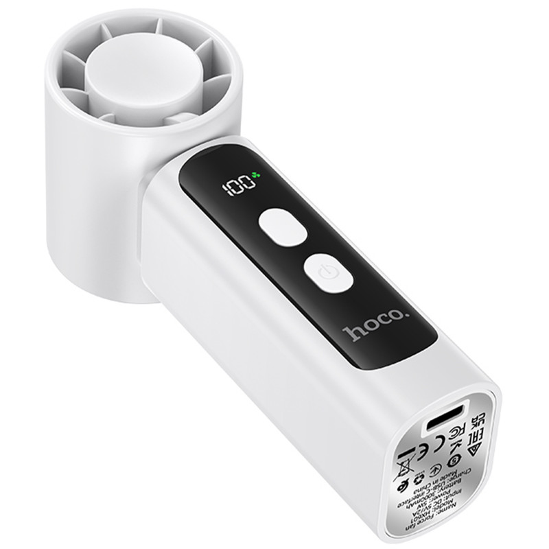 Портативный вентилятор Hoco HX601 handheld folding fan 3000 mAh (White) в магазине vchehle.ua