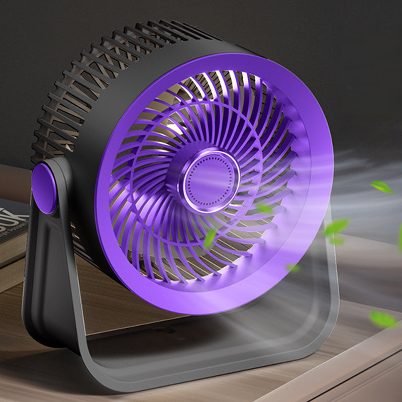 Фото Портативный вентилятор S35 Built-in aromatherapy/mosquito repellent box 2400mAh (Black / Purple) на vchehle.ua