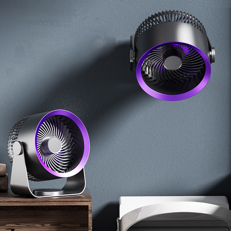 Фото Портативный вентилятор S35 Built-in aromatherapy/mosquito repellent box 2400mAh (Black / Purple) в магазине vchehle.ua