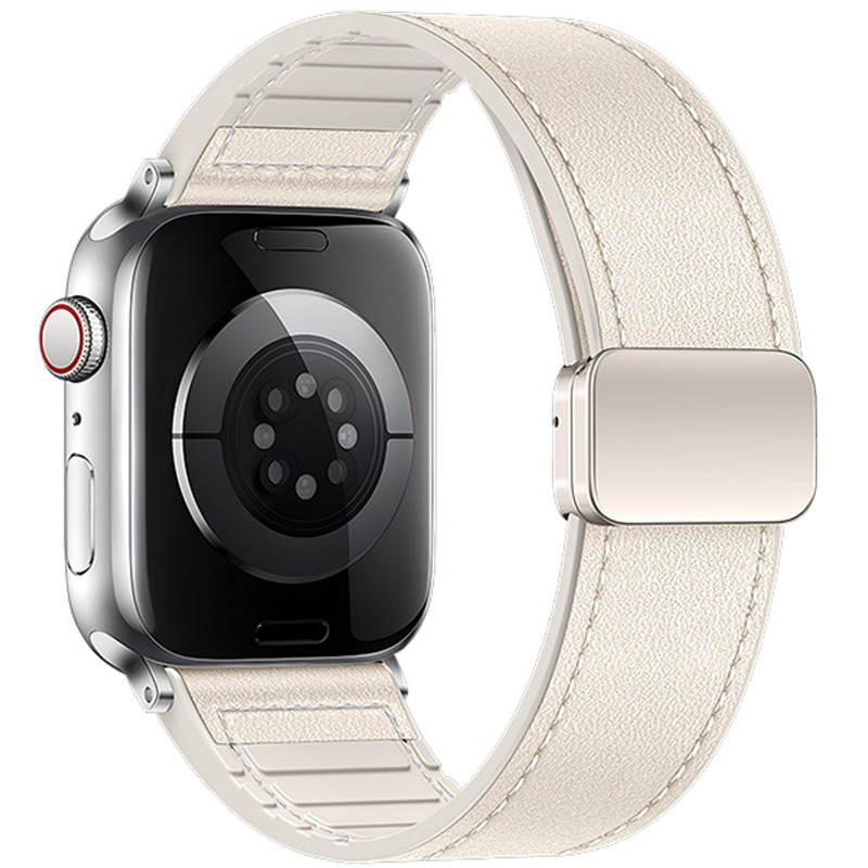 Фото Ремінець Hoco WA34 Basic magnetic buckle silicone leather strap для Apple watch 44/45/46/49mm (Star Color) на vchehle.ua