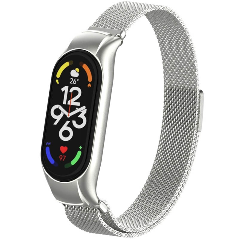 Ремешок Milanese Loop Design для Xiaomi Mi Band 3/4 (Серебряный)
