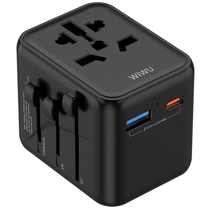 Сетевой универсальный переходник WIWU UA012 Warrior 12W + 1USB-A/1C