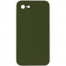 Silicone Case Square Full Camera Protective (AA) NOLOGO на Apple iPhone 7 / 8 / SE (2020) (4.7") (Зелений / Dark Olive)