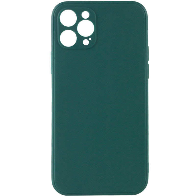 Силиконовый чехол Candy Full Camera для Apple iPhone 12 Pro (6.1") (Зеленый / Dark green)