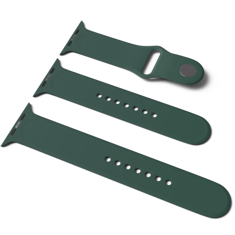 Силиконовый ремешок для Apple Watch Sport Band 38/40/41/42mm(ser.10) (S/M & M/L) 3pcs (Зеленый / Pine green)