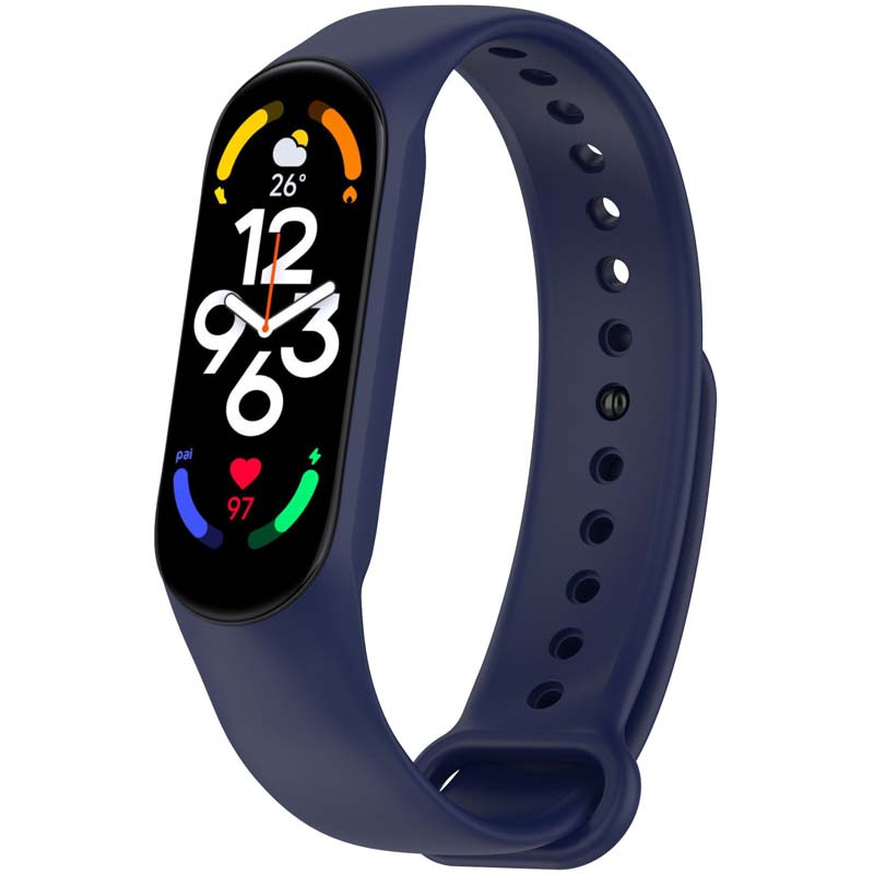 Силиконовый ремешок для Xiaomi Mi Band 7/6/5 (Темно-синий / Midnight blue)