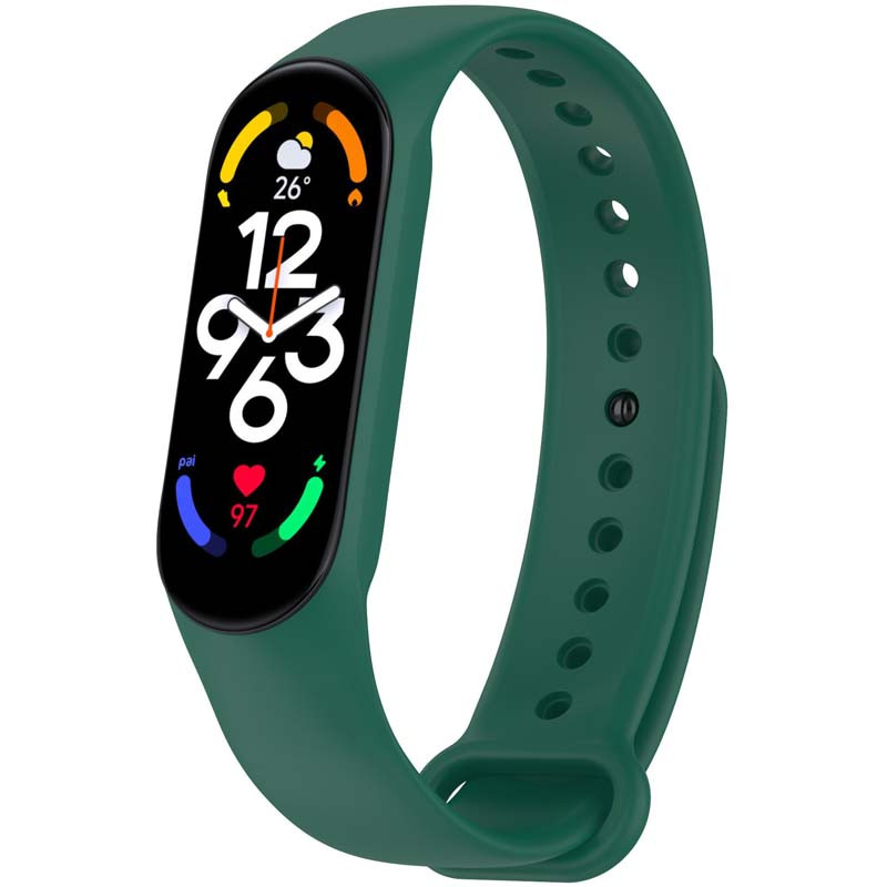 Силиконовый ремешок для Xiaomi Mi Band 7/6/5 (Зеленый / Pine Needle)