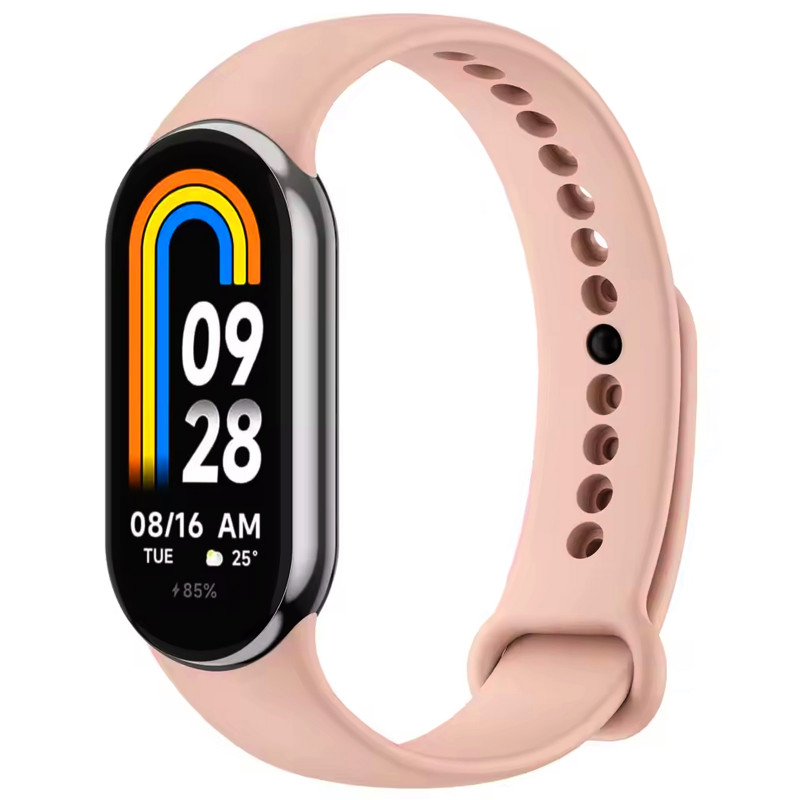 Силиконовый ремешок для Xiaomi Mi Band 8/9/10 (Розовый / Pudra)