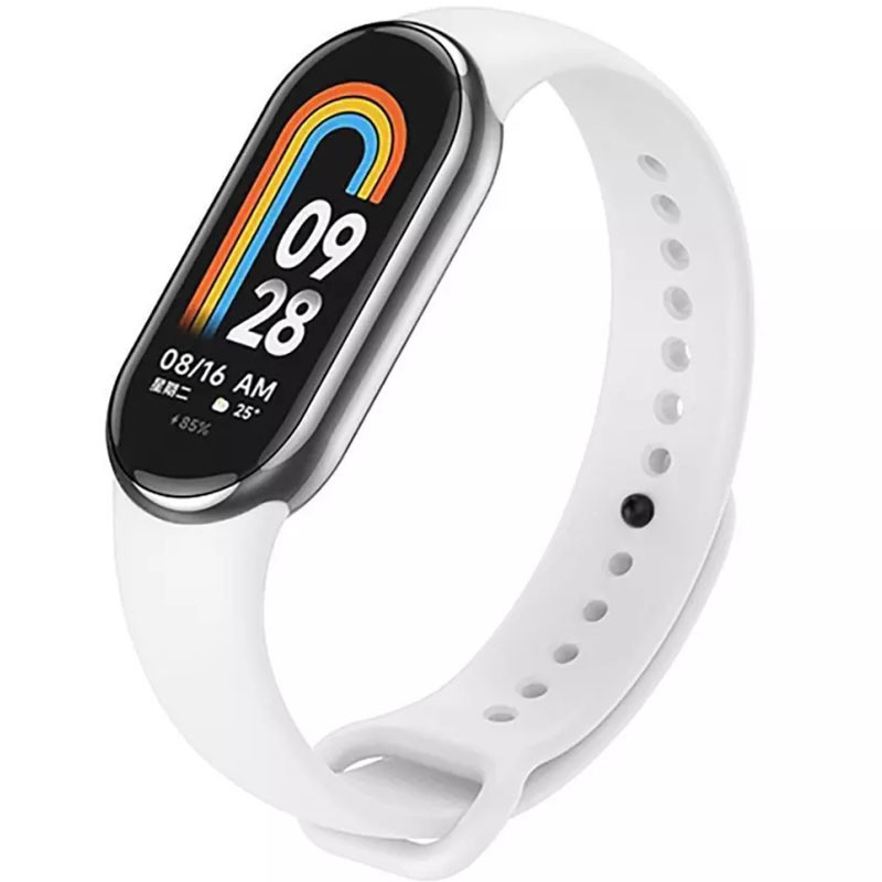 Силиконовый ремешок для Xiaomi Mi Band 8/9/10 (Белый / White)