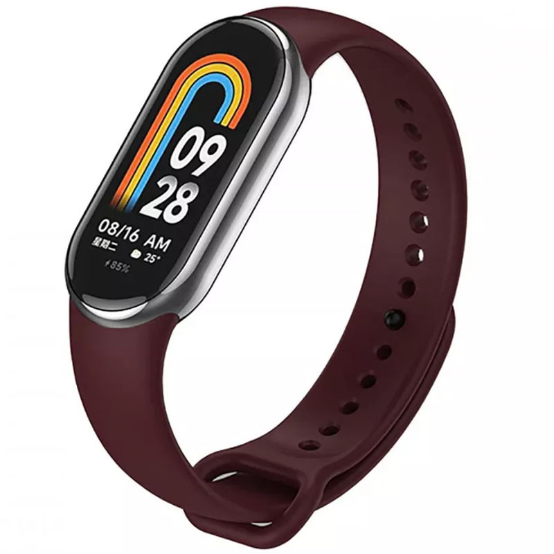 Силиконовый ремешок для Xiaomi Mi Band 8/9/10 (Бордовый / Plum)