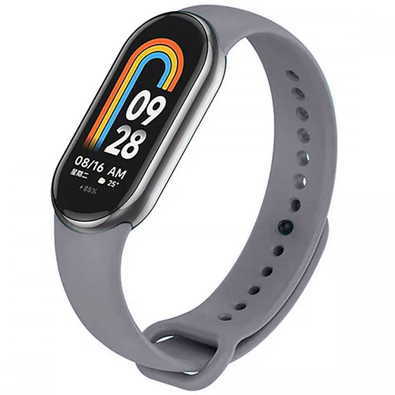 Силиконовый ремешок для Xiaomi Mi Band 8/9/10 (Серый / Dark Gray)
