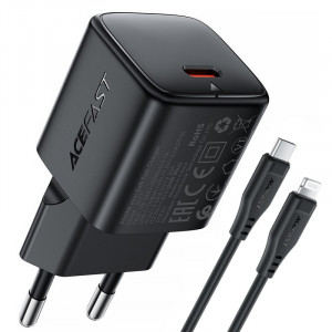 СЗУ Acefast A117 mini PD20W GaN (1USB-C) + кабель Type-C to Lightning