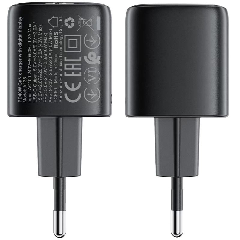 Заказать СЗУ Acefast A135 PD40W GaN (1USB-C) (Black) на vchehle.ua