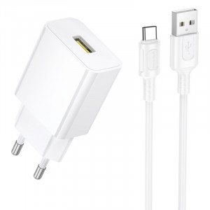 СЗУ Borofone BA111A Star QC3.0 15W (1USB-A) + кабель USB to Type-C