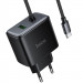 Купить СЗУ Hoco C164A New PD30W+QC3.0 (1USB-A/1C) + встроенный кабель Type-C (Black) на vchehle.ua