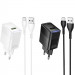 СЗУ Hoco CS111A Lounge QC3.0 22.5W (1USB-A) + кабель USB to Type-C